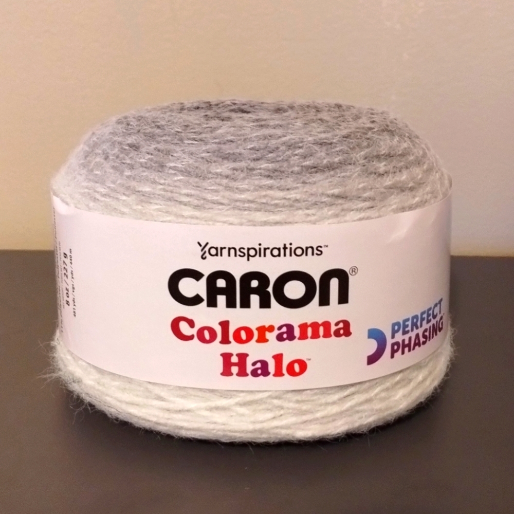 Caron Colorama Halo Yarn Bulky Acrylic Blend 227g 8oz 481 yds Graphite Frost NEW